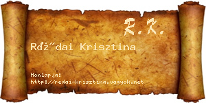 Rédai Krisztina névjegykártya